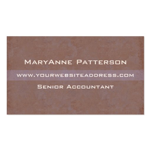 Italian Bronze Elegant Accountant's Professional Business Card (back side)