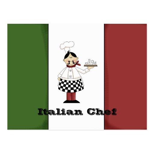 Italian Chef #7 Recipe Card Postcard