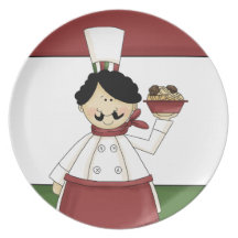 Italian Chef with Spaghetti Plate