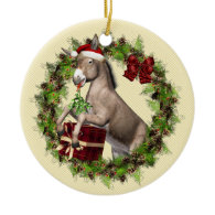 Italian Christmas Donkey Wreath Ornament