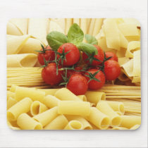 Italian cuisine. Pasta and tomatoes. Mouse Pads