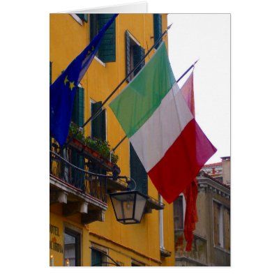 italian flag greeting cards by cardart