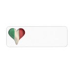 Italian Flag In A Heart Custom Return Address Label