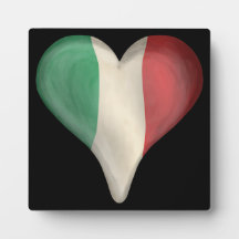 Italian Flag In A Heart Plaque