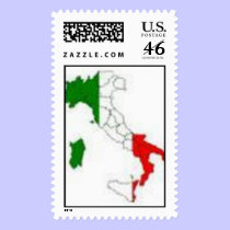 Italian Flag Map postage postage