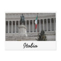 Italian Flag Next To Ancient Roman Ruins postcards