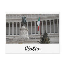 Italian Flag Next To Ancient Roman Ruins postcards