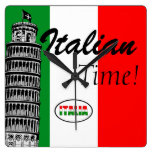 Italian-Flag of Italy wall clocks