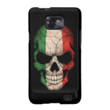 Italian Flag Skull on Black Galaxy SII Case