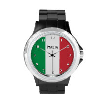 Italian flag wrist watch for men and women at Zazzle