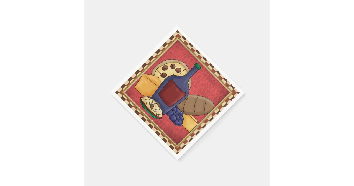 Italian Food fun paper napkins Zazzle