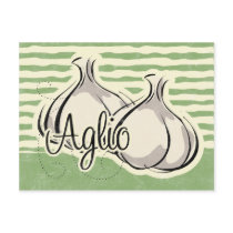 Italian Garlic Recipe Card postcards by pinkinkart Italian Garlic Recipe Card postcards