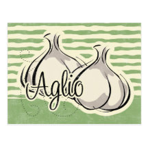 Italian Garlic Recipe Card Postcard