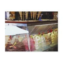 Italian gelato in display case postcard