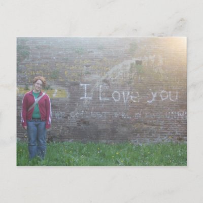 italian graffiti &#39;i love you.&#39; postcards by. Italian graffiti and cute redheaded girl all say "I love you."