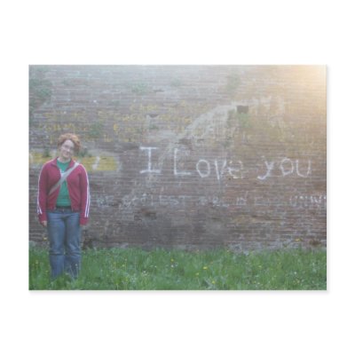 italian graffiti &#39;i love you.&#39; postcards by. Italian graffiti and cute redheaded girl all say "I love you."