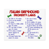 ITALIAN GREYHOUND Property Laws postcards by poochloverstuff ITALIAN GREYHOUND Property Laws postcards