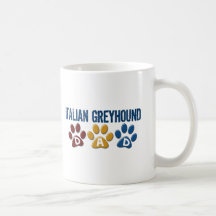 ITALIAN GREYHOUND Spaniel Dad Paw Print 1 Coffee Mugs