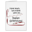 Italian Greyhound Travel Leash cards