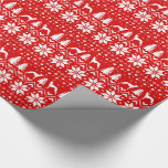 Italian Greyhounds Christmas Sweater Pattern Red Wrapping Paper