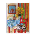 colorful funny mother's day cat, modern