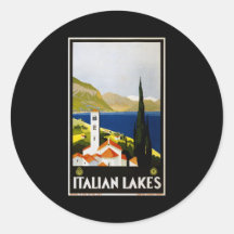 Italian Lakes Round Sticker