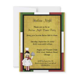 Italian Night Dinner Party Invitation invitation