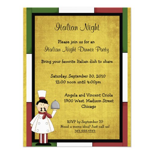 Italian Night Dinner Party Invitation