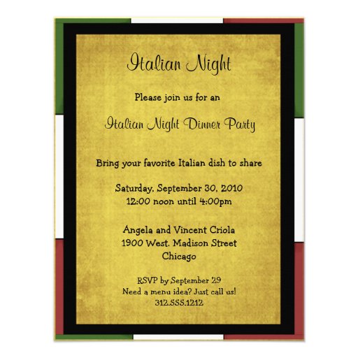 Italian Night Party Invitation