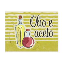 Italian Oil & Vinegar Recipe Card postcards by pinkinkart Italian Oil & Vinegar Recipe Card postcards
