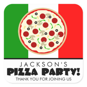 Italian Pizza Party Favor Stickers