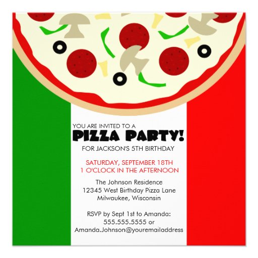 Italian Pizza Party Invitation