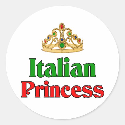 Italian Princess Round Sticker