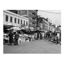 Italian Pushcart Market, Bronx: 1940 Post Card