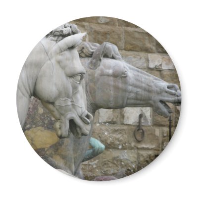Italian Renaissance sculpture of horses Refrigerator Magnet by gothicarts