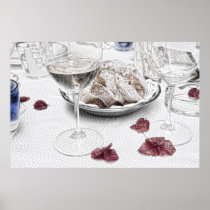 Italian Restaurant: Bread, Wine, Bougainvillea posters