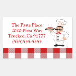 Italian Restaurant-Chef Rectangle Stickers
