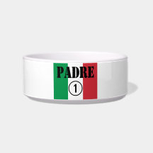 Italian Speaking Fathers & Dads : Padre Numero Uno Cat Water Bowls