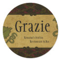 Italian Style - Restaurant/Store Add Round Sticker