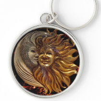 Italian Sun & Moon Carnaval Masks Key Chain