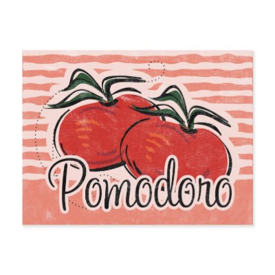 Italian Tomato Recipe Card Postcard by pinkinkart