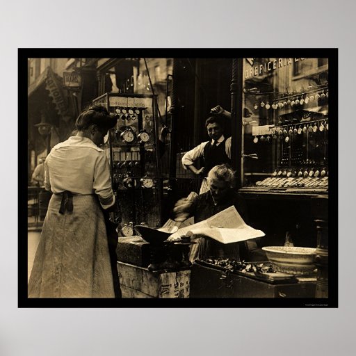Italian Watchmaker in New York City 1912 Print