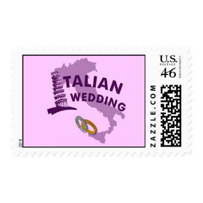 Italian Wedding Invitation Postage Stamps
