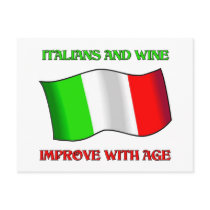 Italians And Wine, Improve With Age Postcard