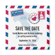 Italy Air Mail Wedding Save the Date magnet