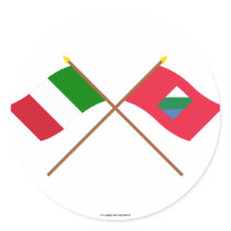 Italy and Abruzzo crossed flags Stickers