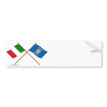 Italy and Calabria crossed flags Bumper Stickers