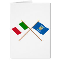 Italy and Calabria crossed flags Greeting Card
