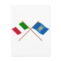 Italy and Calabria crossed flags Postcards