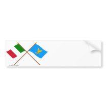 Italy and Friuli-Venezia Giulia crossed flags Bumper Sticker